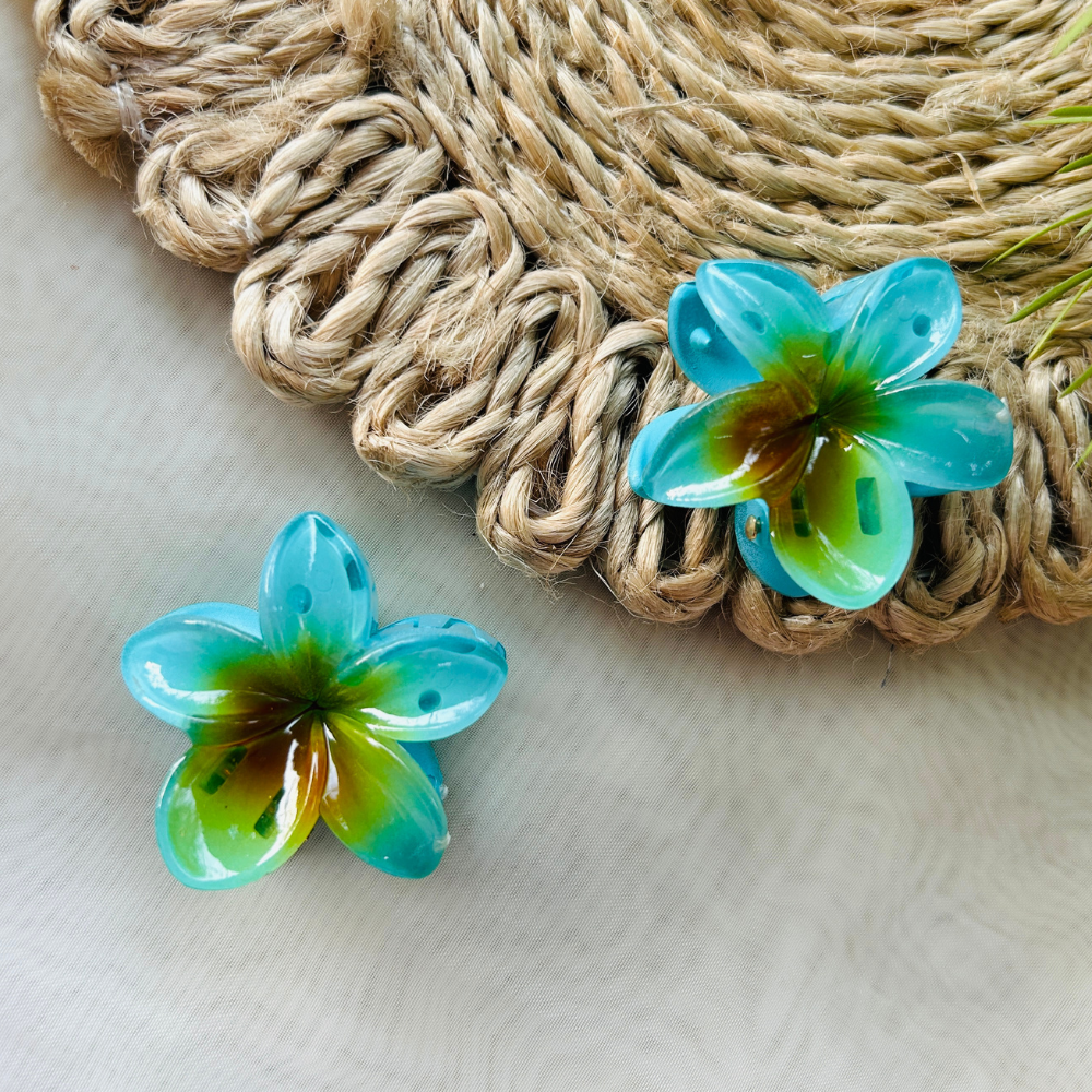 Blue Flower Claw Clip - Mini