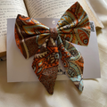 Orange Prints-  Pigtail Bow