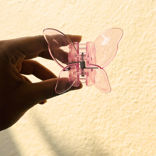 Pink Butterfly Claw Clip - Large