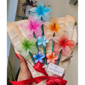 Set of 8 Flower Claw Clip Bouquet - 3 Small + 5 Medium Translucent Clips