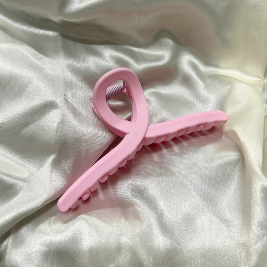 Twisted Bow Claw Clip - Pink