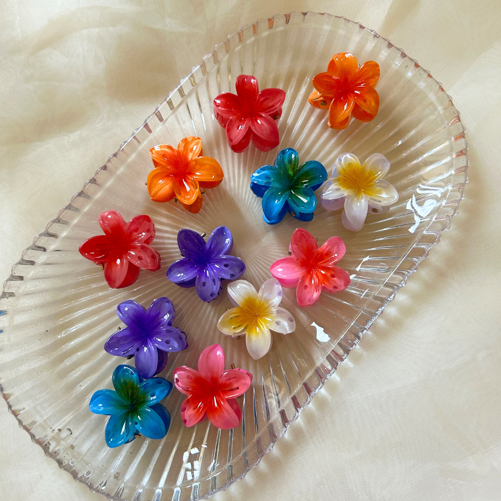 Red Flower Claw Clip - Extra Small