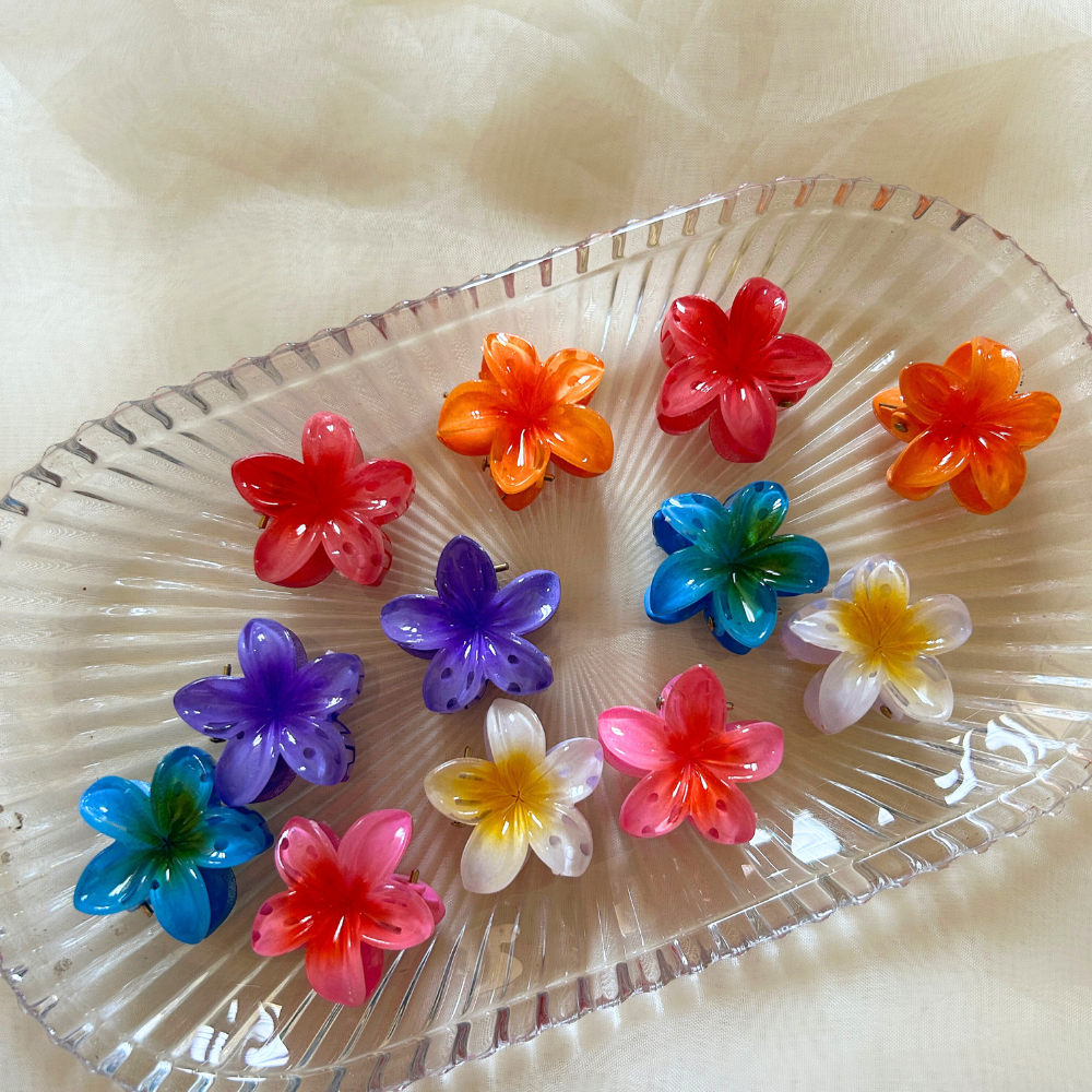 Orange Flower Claw Clip - Extra Small