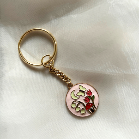 Flower and Butterfly Keychain