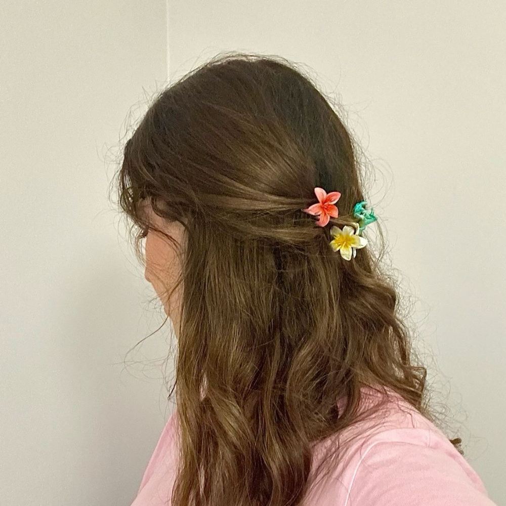 Red Flower Claw Clip - Extra Small