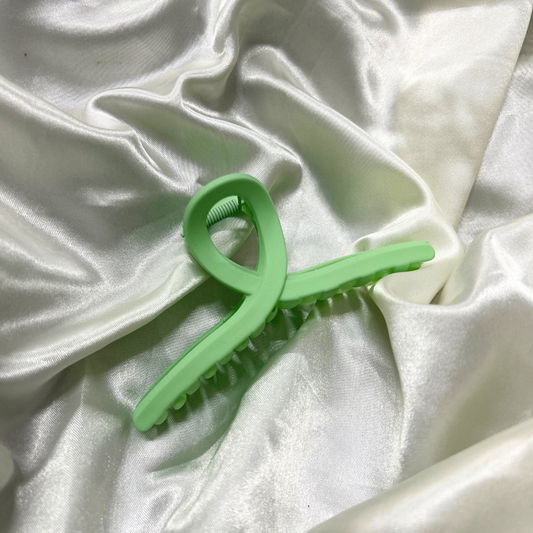 Twisted Bow Claw Clip - Green
