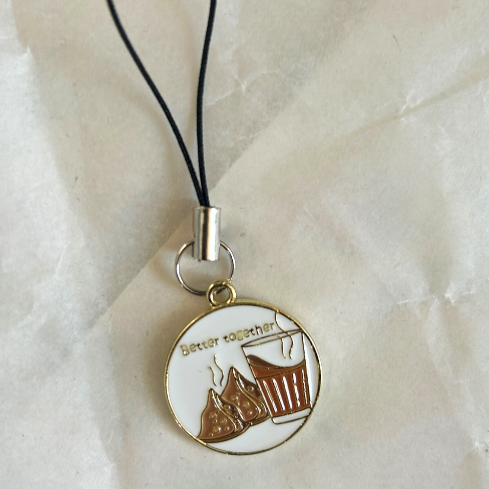 Chai and Samosa Better Together - White - Phone Charm