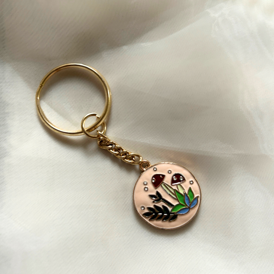 Mushroom Keychain - Pink