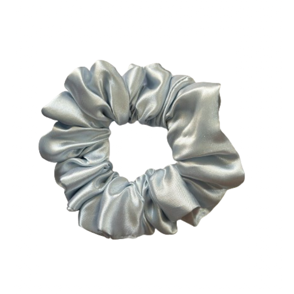 Baby Blue Satin Scrunchie