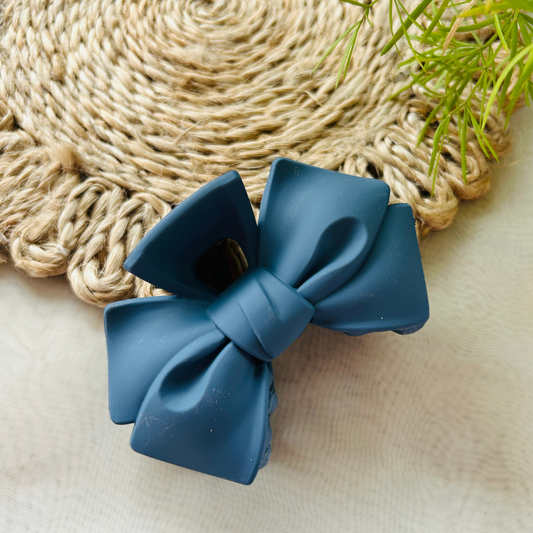 Blue Bow Shaped Claw Clip