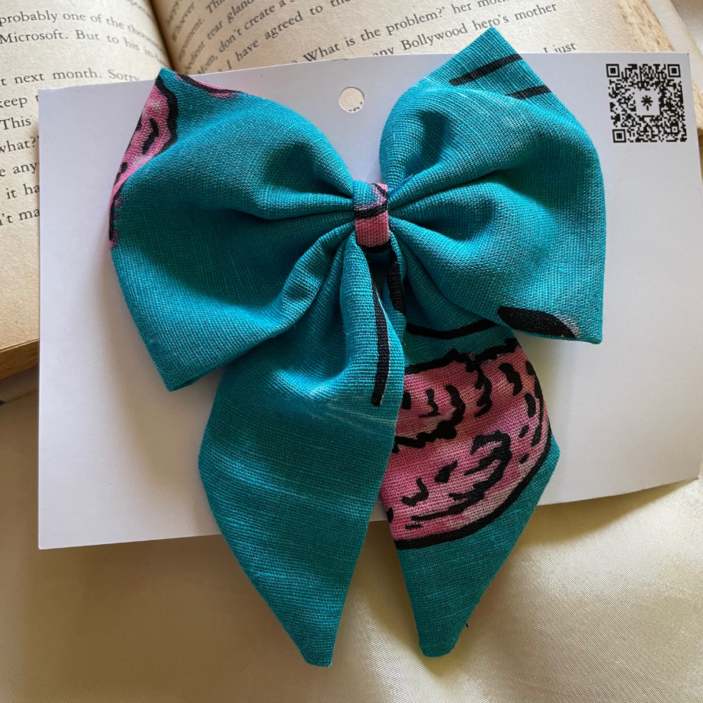 Flamingo -  Pigtail Bow