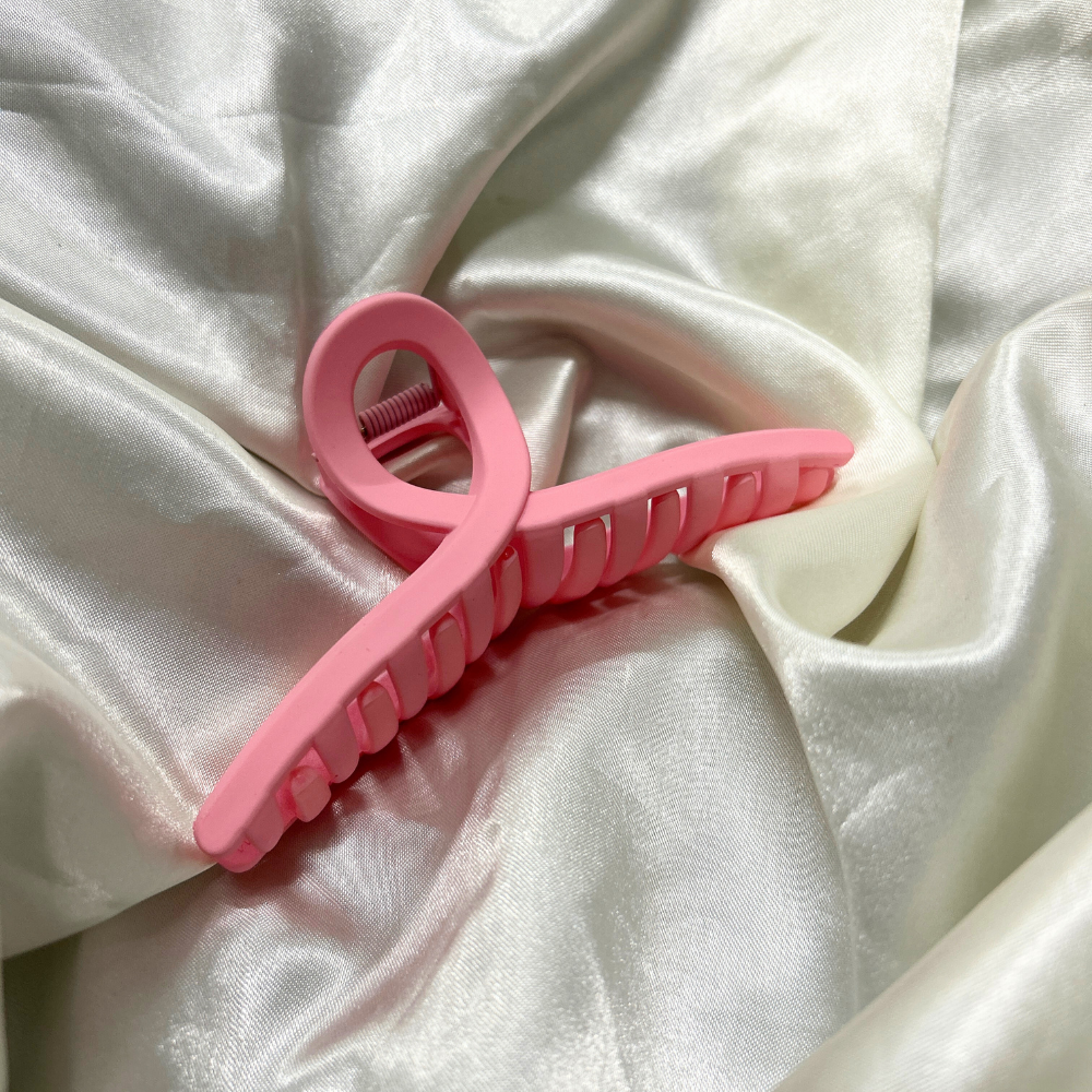 Twisted Bow Claw Clip - Pink