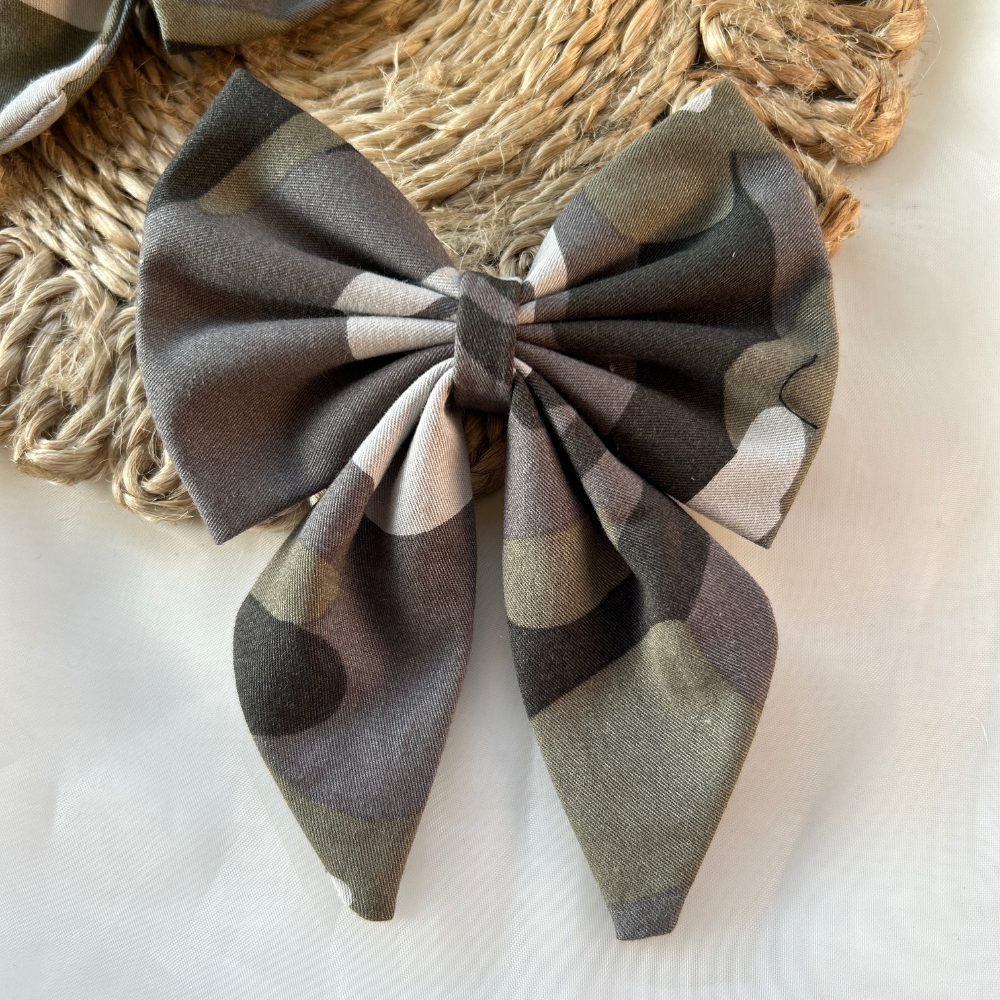 Camouflage Pigtail Bow