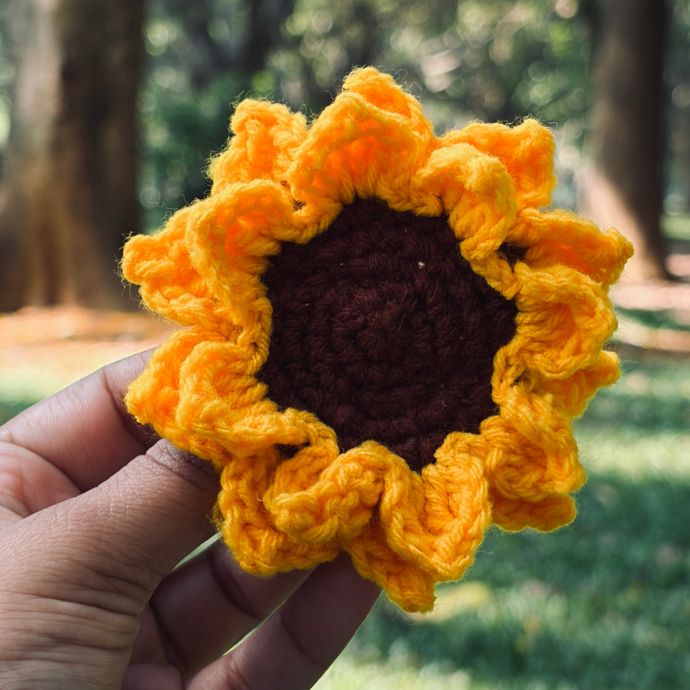Sunflower Crochet Clip