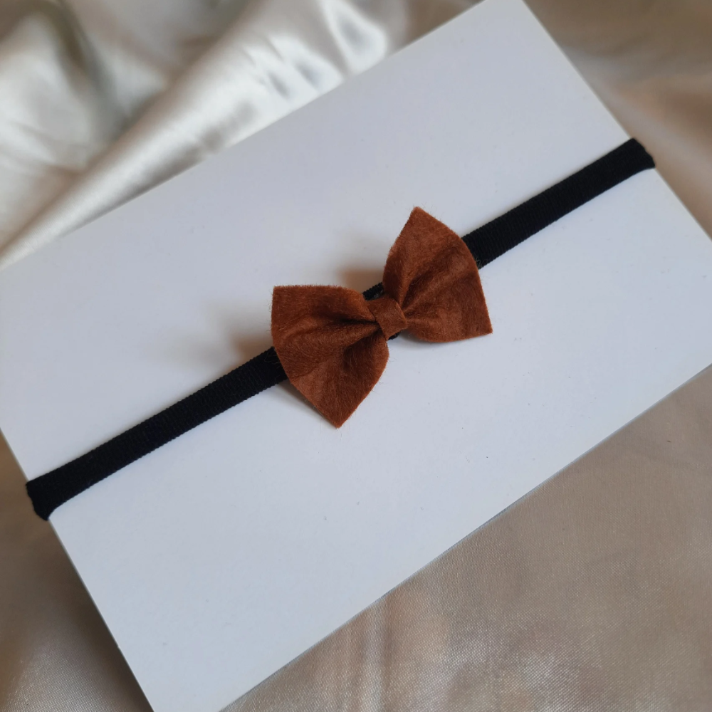Brown Felt Micro Bow