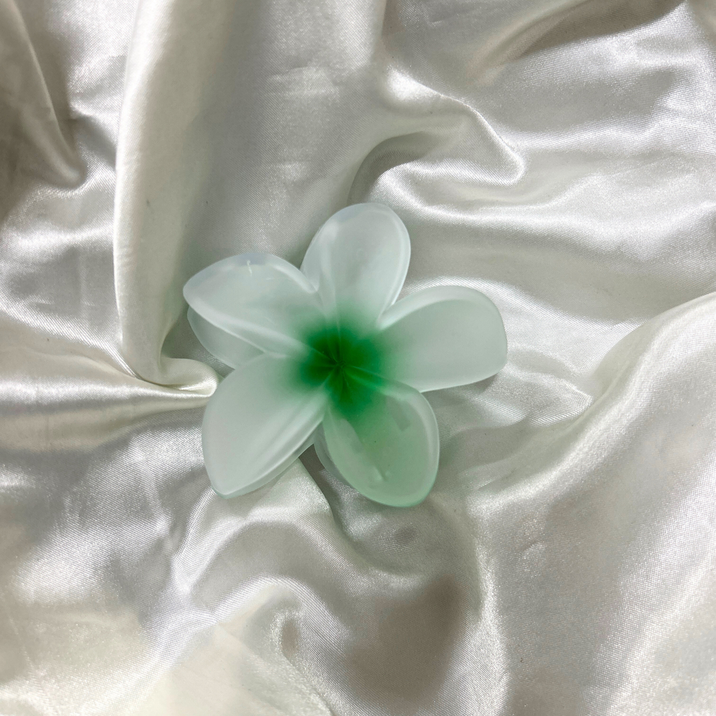 Dark Green Flower Claw Clip - Medium