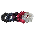 Basic Scrunchies Combo of 5 (Charcoal, Ink, Beetroot, Christmas, Snow)