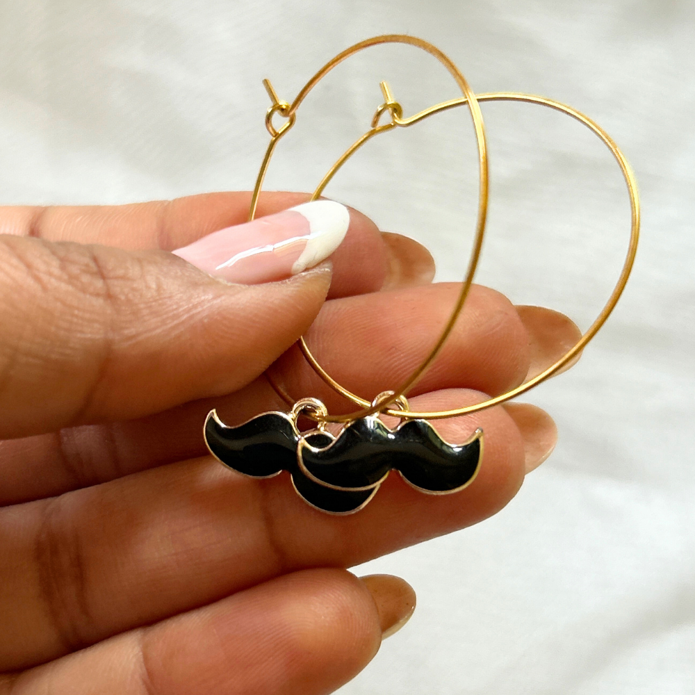 Moustache Hoop Earrings