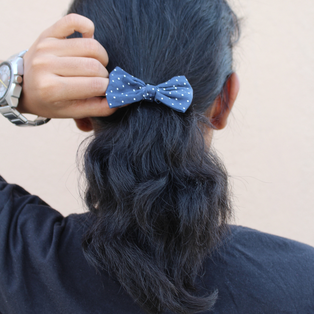 Blue Polka Dots Bow