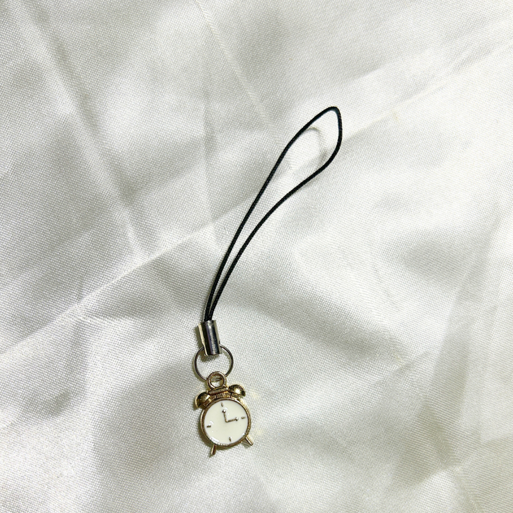 Alarm Clock Phone Charm - White