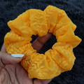 Yellow Chikankaari Scrunchie