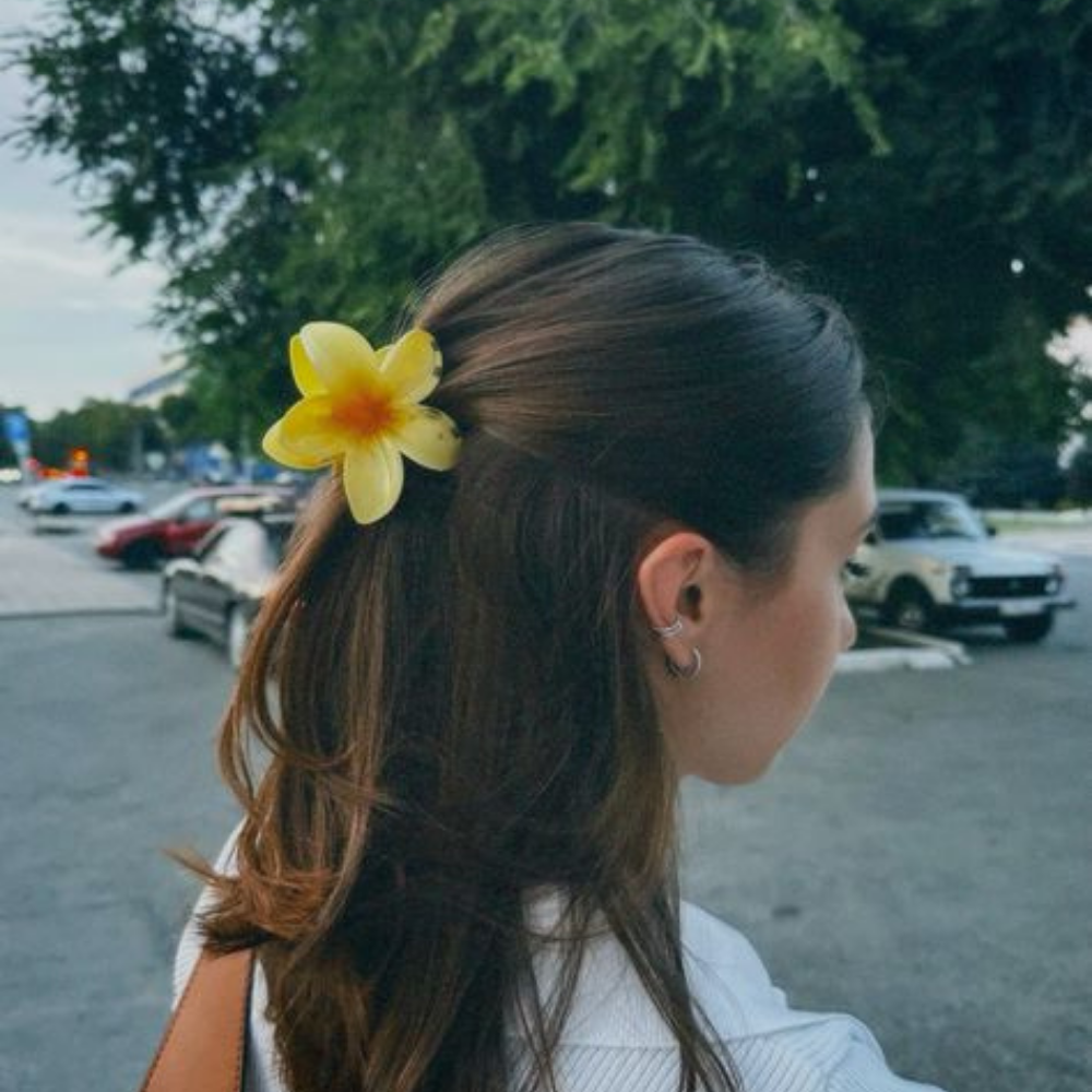 Yellow Flower Claw Clip - Medium