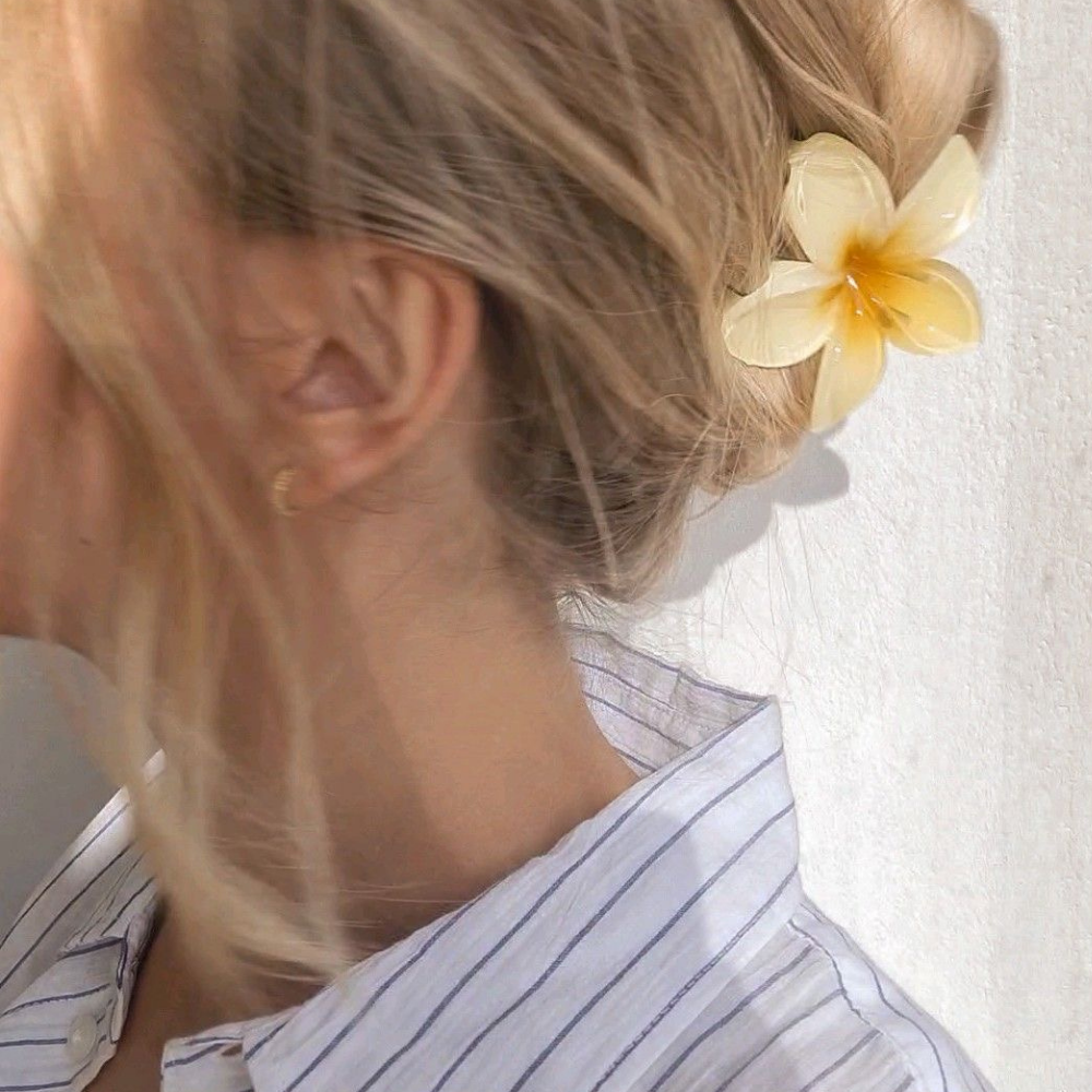 Yellow Flower Claw Clip - Medium