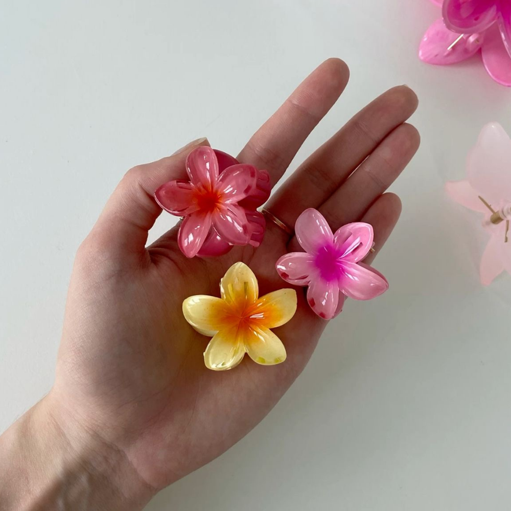 Red Flower Claw Clip - Extra Small