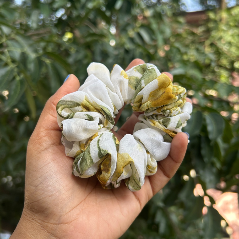 Yellow Fluffy Scrunchie - Large