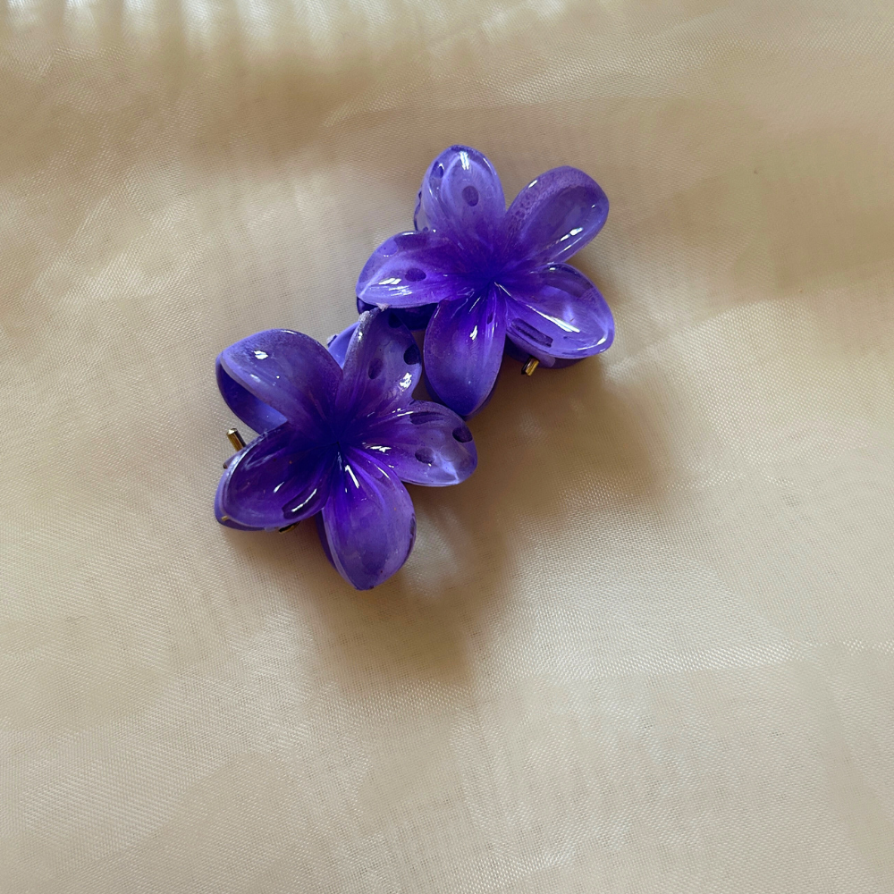 Purple Flower Claw Clip - Extra Small
