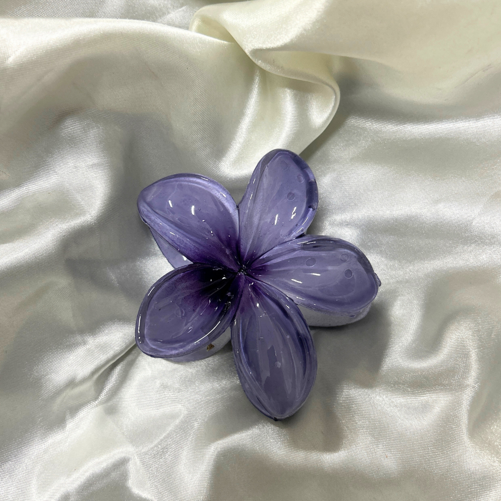 Indigo Blue Flower Claw Clip - Medium