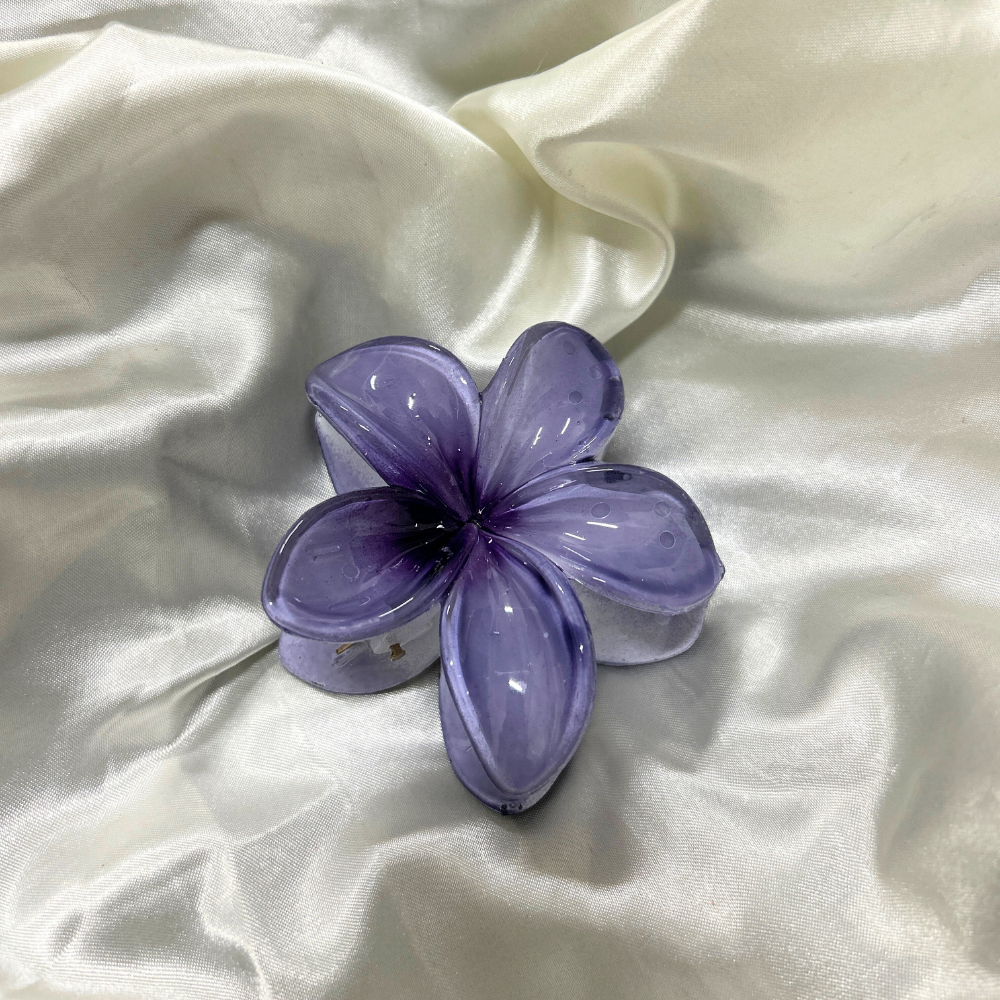 Indigo Blue Flower Claw Clip - Medium