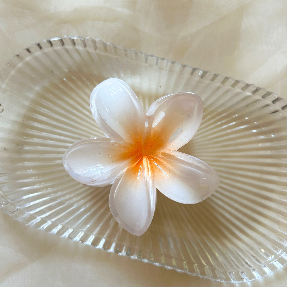Orange Flower Claw Clip - Large
