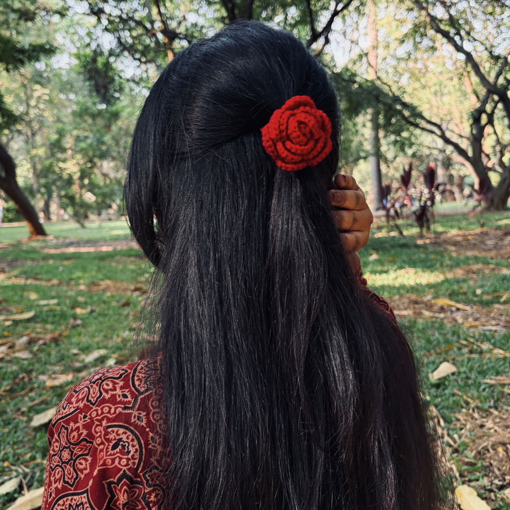 Rose Crochet Hairtie