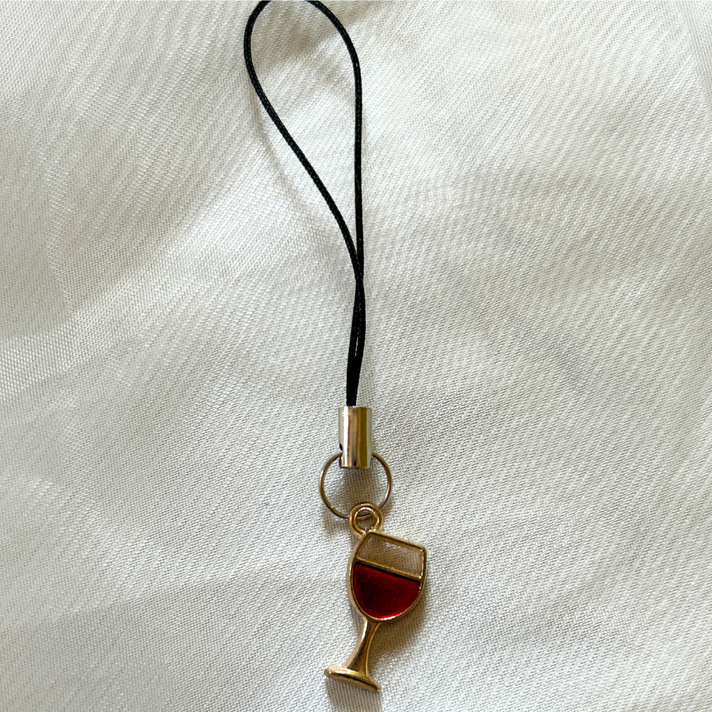Red Wine Phone Charm