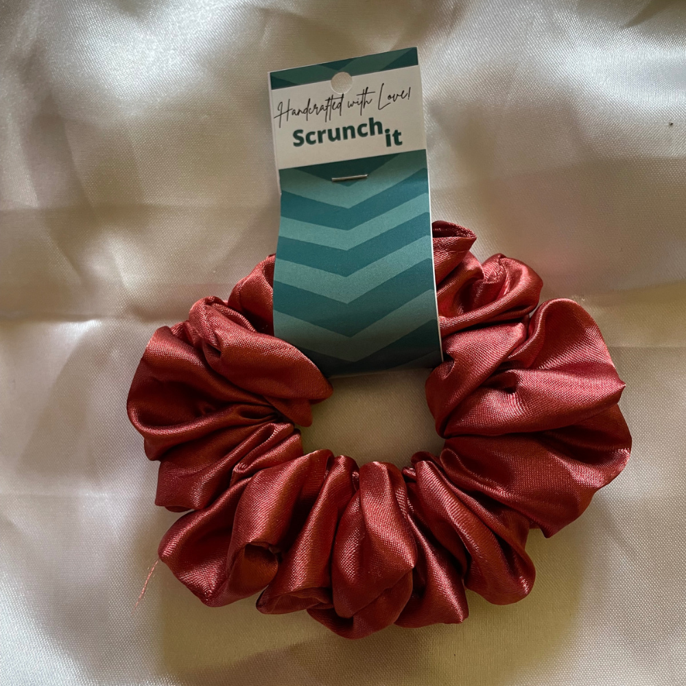 Mitti - Brown Satin Scrunchie