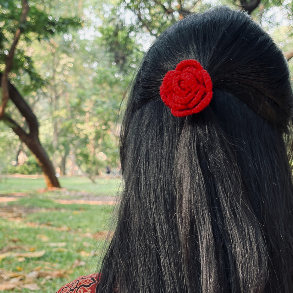 Rose Crochet Hairtie