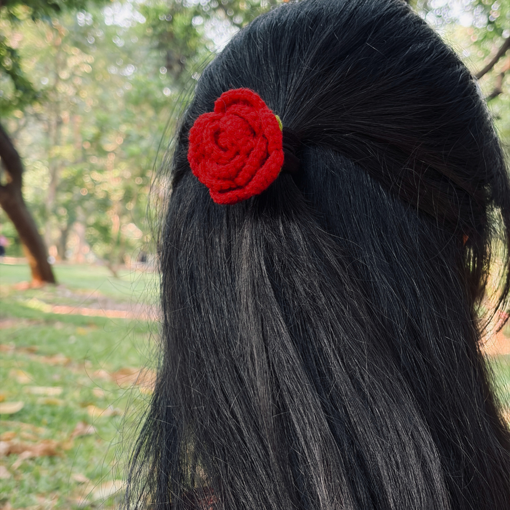 Rose Crochet Hairtie