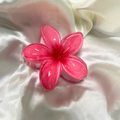 Red - Pink Flower Claw Clip - Medium