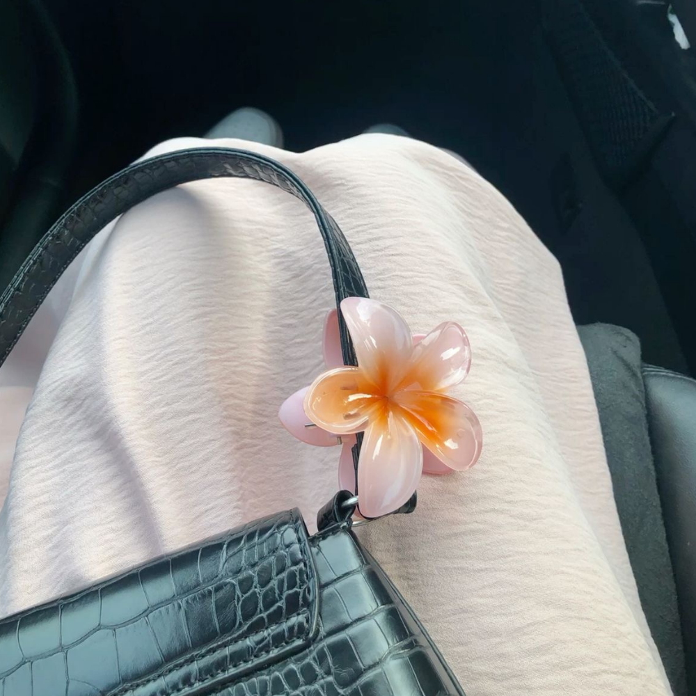 Orange Flower Claw Clip - Large
