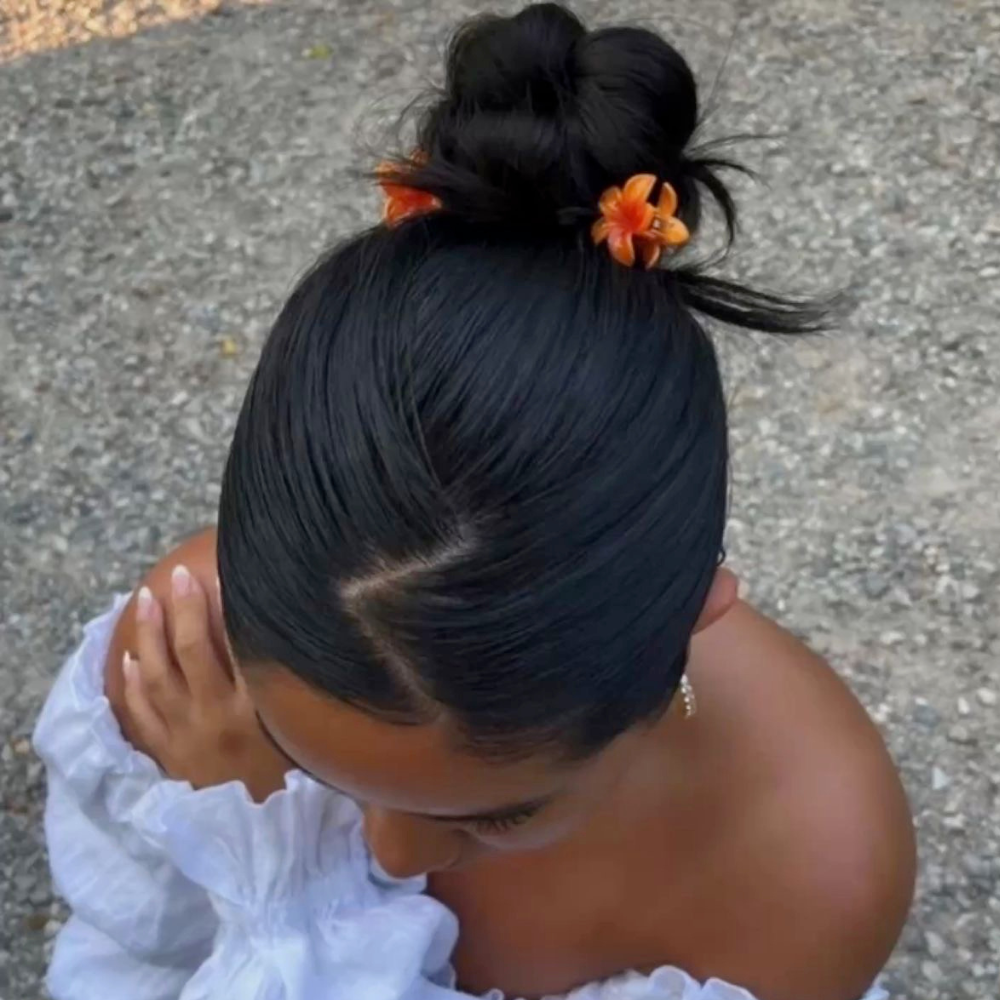 Orange Flower Claw Clip - Extra Small