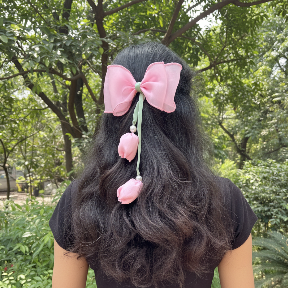 Pink Tulip Bow