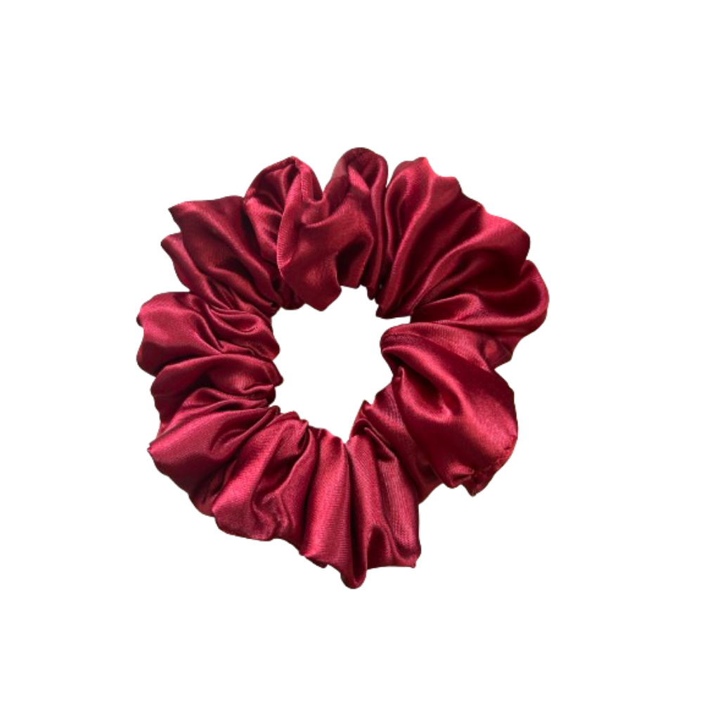 Gulabo - Dark Maroon Satin Scrunchie