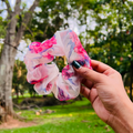 Pink Floral Prints Organza Scrunchie