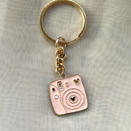 Pink Polaroid Camera Keychain