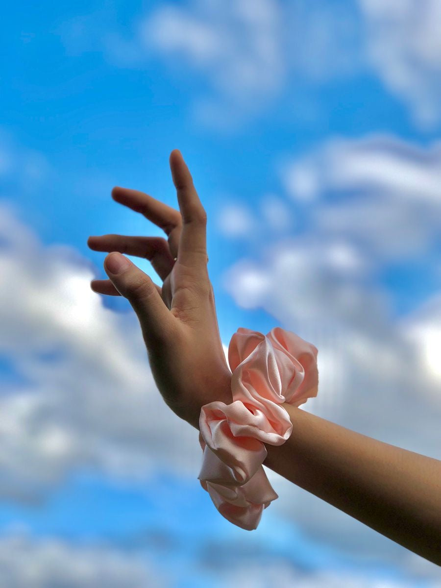 Pastel Pink - Satin Scrunchie