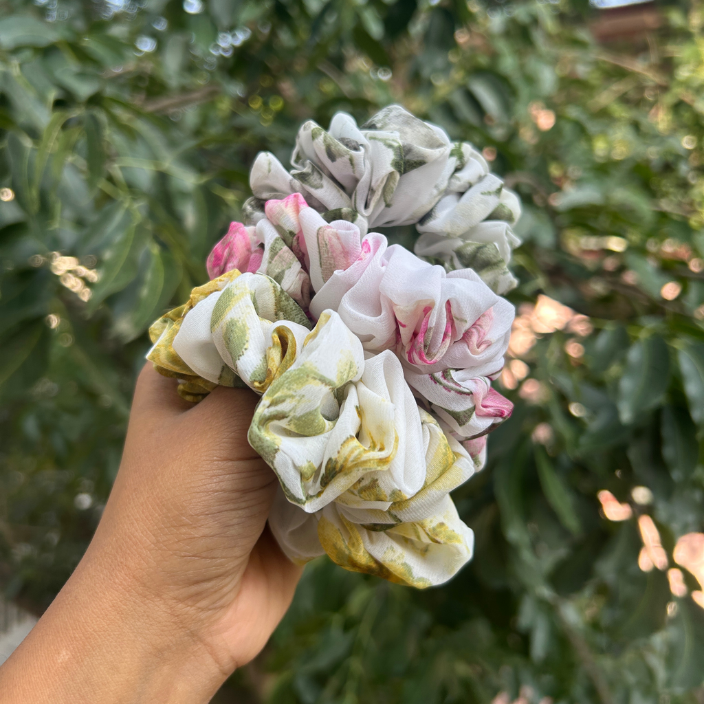 Yellow Fluffy Scrunchie - Large