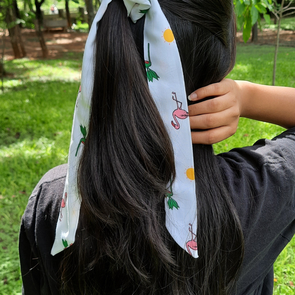 Flammingo Scarf Scrunchie  / Tail Scrunchie / Bowknot Scrunchie