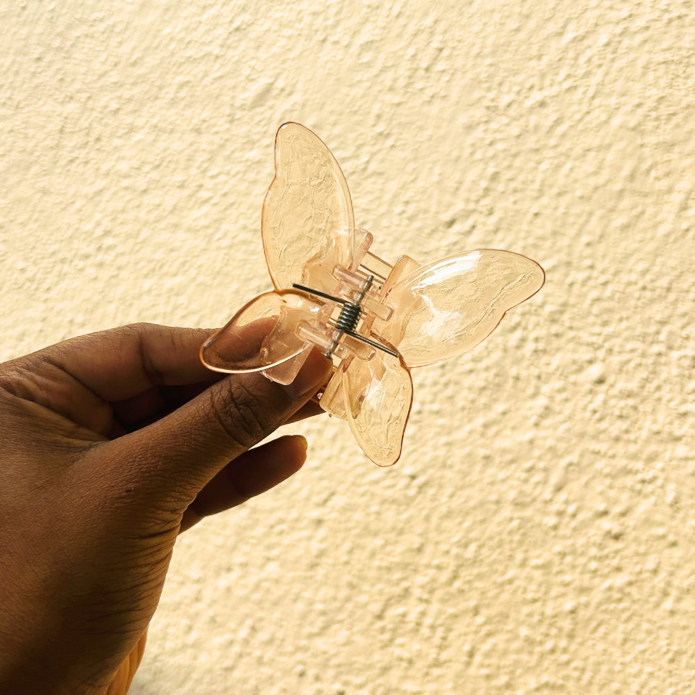 Yellow Butterfly Claw Clip - Large