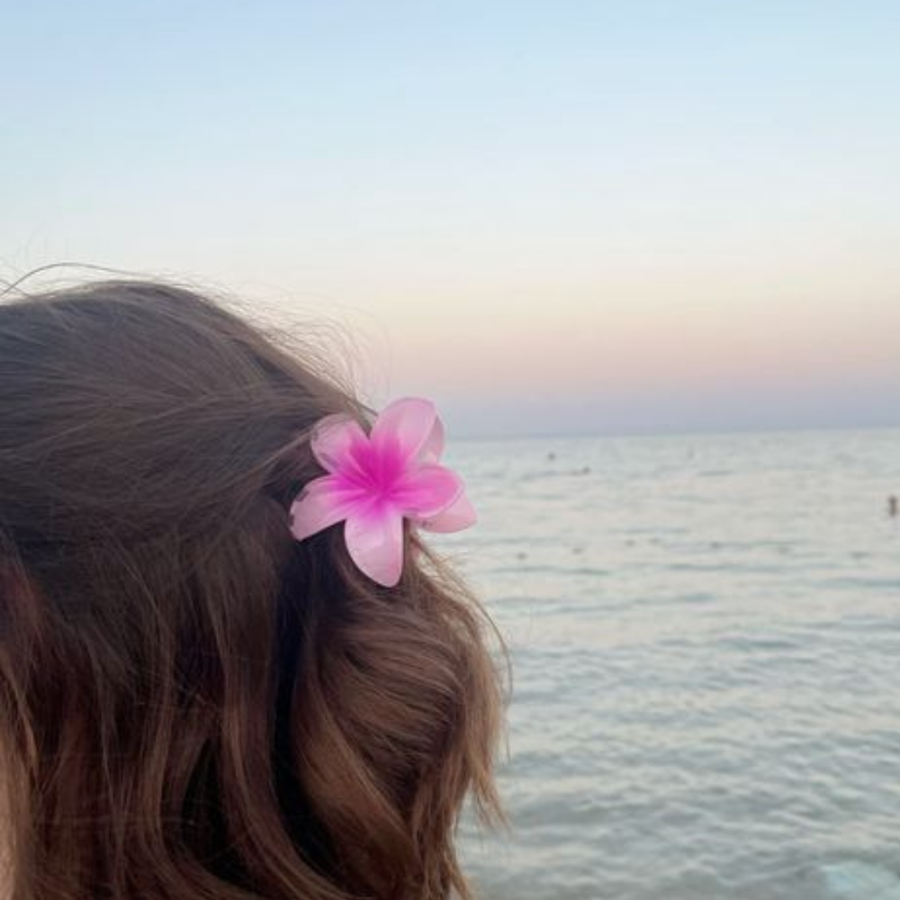 Pink Flower Claw Clip - Small